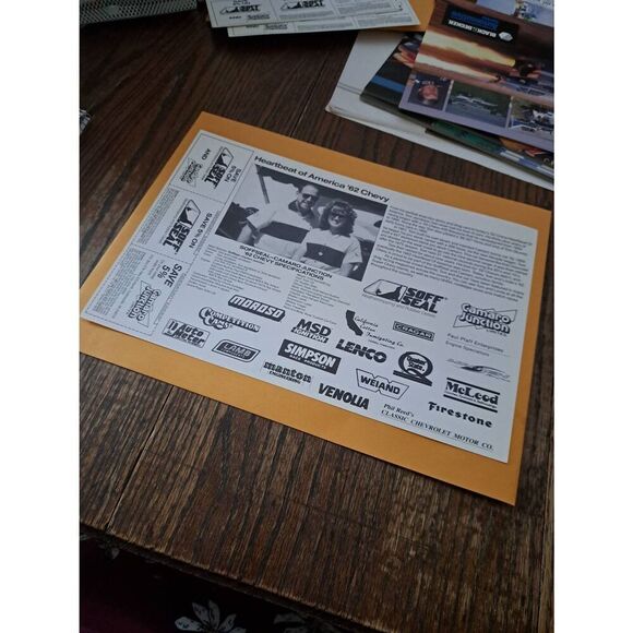 Vintage Tom Linda Jacobson 1962 Chevy Drag Racing Promo NHRA Soft Seal Coupons - Picture 2 of 2